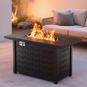 BDELITE Propane Fire Pit Table, 50,000 BTU with Lava rock and Rain Cover Suitable for Outside Patio Deck and Garden-43*22*25.2 Inch - 1 of 4