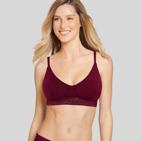 Jockey Generation™ Women's Soft Touch Logo Bralette - Burgundy Blush Xl :  Target