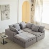Airsurfer Compact Gray Ottoman Modern Gray Ottoman Versatile Seating for Living Room Comfort - 2 of 4