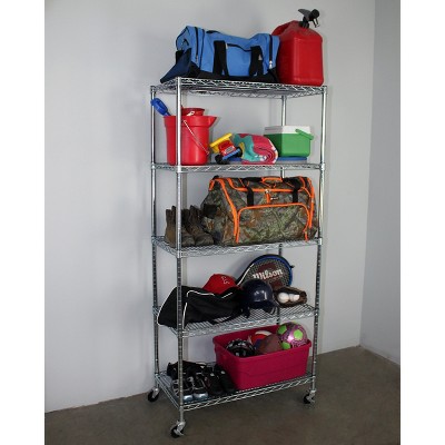 VersaRack 36'' Stainless Steel 5-Tier Mobile Shelving Unit