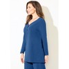 Catherines Women's Plus Size Suprema Studio V-Neck Henley Top - 4 of 4