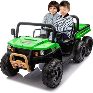 24V 2-Seater Ride-On Dump Truck for Kids, 6-Wheel 4WD UTV w/Remote, Dump Bed, LED Lights, Music, Perfect Gift - 1 of 4