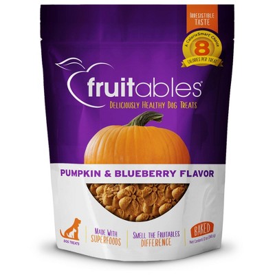 Fruitables Baked Pumpkin & Blueberry Flavor Healthy Low Calorie Dog Treats - 12oz