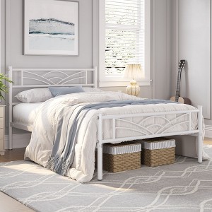 Yaheetech Metal Platform Bed Frame with Cloud-inspired Design Headboard - 1 of 4