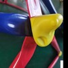 103.55"XCF007 6ft Dome climber with 1.2m slide for age 3+ climber with Climbing Stones,Blue+Red - 3 of 4