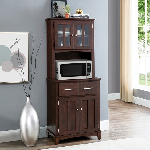 Corner microwave deals stand with storage