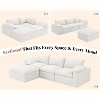AMERLIFE Cloud Couch Sectional – Oversized Modular Sofa with 83.5" Deep Chaise, No-Assembly Design for Living Room, White Chenille - 3 of 4