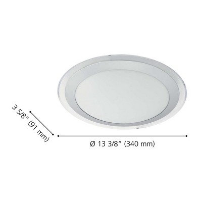 Eglo Lighting Competa 2 1 - Light Flush Mount in  White/Silver/Clear