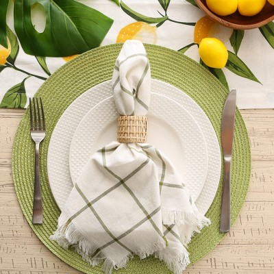 Natural Rattan Woven Napkin Rings Set of 6