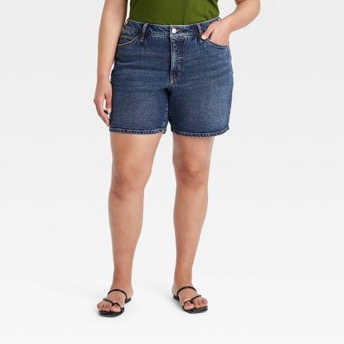 High rise bermuda jean shorts fashion