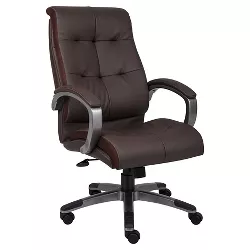 Double Plush High Back Executive Chair Brown - Boss Office Products