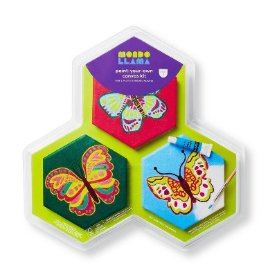 3ct Paint-Your-Own Hexagon Canvas Kit Butterfly - Mondo Llama™