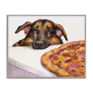 Stupell Industries German Shepherd with Pizza Framed Giclee Art - 1 of 4