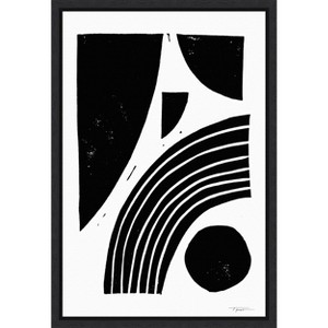 Amanti Art Reflecting Shapes Black by Statement Goods Canvas Wall Art Print Framed 16 x 23-in. - 1 of 4