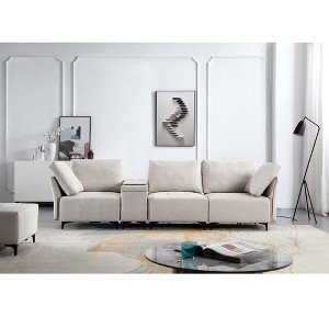 109"W Multifunctional Modular Sectional Sofa Couch Set with Storage, USB Ports, Wireless Charging, Cup Holder 4S -ModernLuxe - 1 of 4