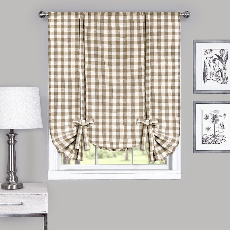 GoodGram Complete 6 Pc. Country Chic Plaid Window Curtain Treatment Set, 2 of 3