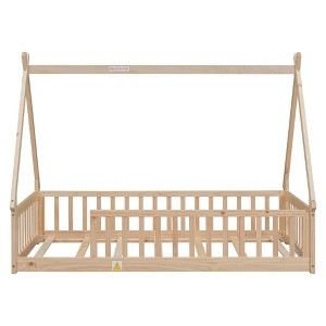 YOOCOZZ Twin Size Tent-shaped Bed with Safety Guardrails - 1 of 4