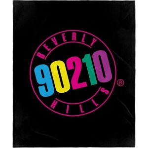 Intimo Beverly Hills 90210 Logo Super Soft And Cuddly Plush Fleece Throw Blanket Black - 1 of 4