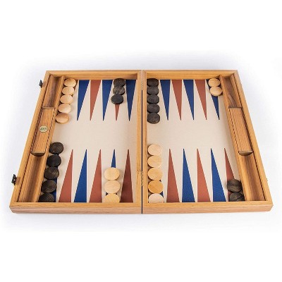 WE Games Luxury Wood Backgammon Set with Leatherette Interior - 19 inches - Handcrafted in Greece