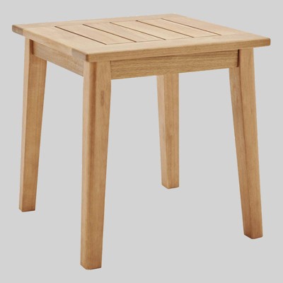 Viewscape Outdoor Patio Ash Wood End Table - Natural - Modway