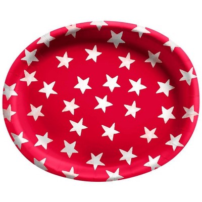 Photo 1 of [3 Pack] 10ct Oval Americana Platter with Stars Red - Sun Squad