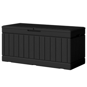 82-Gallon Resin Deck Box with Lock, Water-Resistant Outdoor Storage for Patio Furniture Cushions, Pool Toys & Garden Tools - 1 of 4
