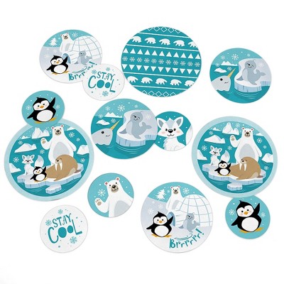 Big Dot of Happiness Arctic Polar Animals - Winter Baby Shower or Birthday Party Giant Circle Confetti - Party Decorations - Large Confetti 27 Count