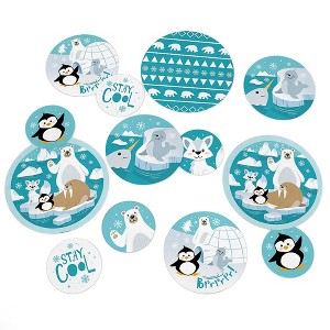 Big Dot of Happiness Arctic Polar Animals - Winter Baby Shower or Birthday Party Giant Circle Confetti - Party Decorations - Large Confetti 27 Count - 1 of 4