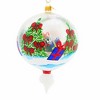 Morawski 6.75 In 3D Santa In Glass Ball Glittered Indent Hand Painted Tree Ornaments - 2 of 4