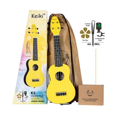 Ortega Guitars Keiki K2 Series Soprano Ukulele Pack - Includes: Tuner, Picks, Strap & Tote Bag