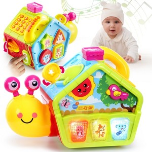 Joyfy Baby Toys 6-12 Months, Musical Crawling Toys, Snail Toys Montessori Toys for 1 Year Old Girl Birthday Gifts, Activity Cube Toddler Learning Toys - 1 of 4