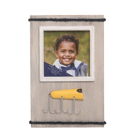 Beachcombers Lure 4x4 Wood Photo Frame Picture Holder For Wall Shelf Or  Tabletop Decor Decoration Nautical Lake Yellow : Target