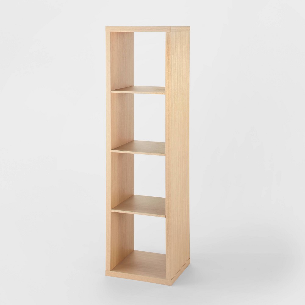 Photos - Wall Shelf 4 Cube Vertical Organizer Natural - Brightroom™: Multifunctional, Compatib