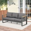 Aoodor Outdoor Aluminum Patio Furniture Sofa,  All-Weather Metal Outdoor Sofa Chairs with Washable Thick Cushion for Garden, Patio, Balcony and Proch - 3 of 4
