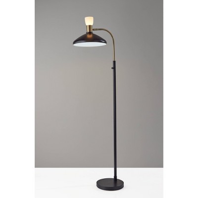 Edison Adjustable Black and Brass Metal Floor Lamp