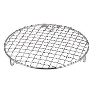 Unique Bargains Stainless Steel Round Cross Wire Barbecue Grill with Legs - 1 of 4