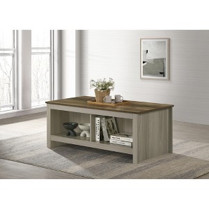 Wood Coffee Table with Open Shelves on Both Sides for Living Room or Family Room Spaces - 1 of 4