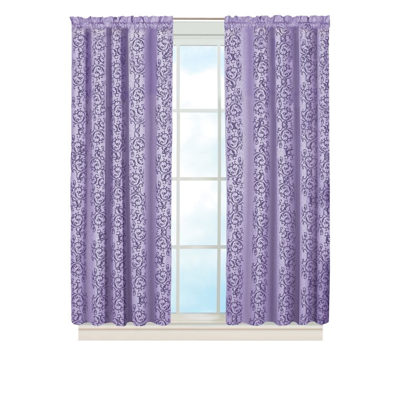 Collections Etc Scroll Insulated Sheen Curtain Panel, Single Panel,, 1 of 5