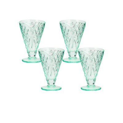 Amici Home Waffle Cone Dish, 6-Oz Ice Cream Sundae Glass Cups, Perfect for Dessert, Fruit, Salad, Snacks, or Cocktail