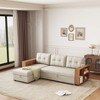 UPHA Upholstered Pull Out Sectional Sofa with Storage Chaise, Convertible Corner Couch - 3 of 3