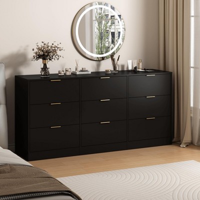 ORRD White 9-Drawer Dresser (63" Large Deep) – Wooden Storage for Bedroom, Living Room, Hallway