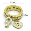 Slickblue Women’s Gold Stainless Steel Ring, Citrine Crystal Accent, Romantic Heart & Key Style, Size 5–10 - 2 of 4