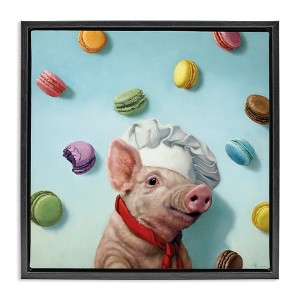 Stupell Industries Pig Chef with Playful Macarons, 25" x 25" - 1 of 4