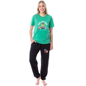 Despicable Me Minions Womens' Christmas Best Gift Ever Sleep Pajama Set Green - 1 of 4