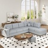 L-shaped Modular Sectional Sofa with Removable Back Cushions and 2 Pillows, Suitable for Living rooms, Offices, and Apartments - 2 of 4
