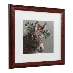 Trademark Fine Art -Mary Miller Veazie 'Mary Beth The Christmas Donkey' Canvas Art - 1 of 3