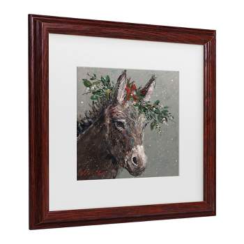 Trademark Fine Art -Mary Miller Veazie 'Mary Beth The Christmas Donkey' Matted Framed Art