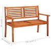 vidaXL 2-Seater Patio Bench, 47.2" Solid Wood Eucalyptus - image 2 of 4