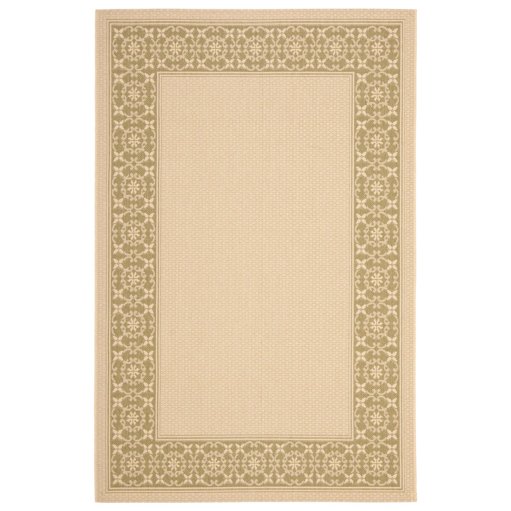 5'3inX7'7in Rectangle Eve Outdoor Patio Rug Cream/Green - Safavieh