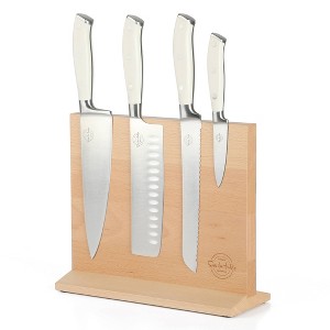 Sur La Table Kitchen Essentials 5pc German Steel Blade Set Beechwood Magentic Block - 1 of 4